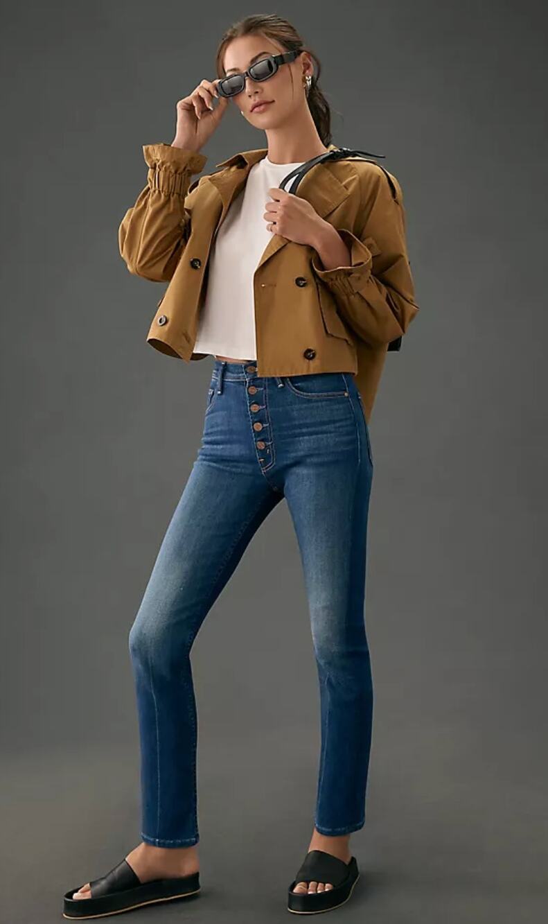 MOTHER The Pixie Rider Ankle Jeans Preppy Anthropologie Stretch